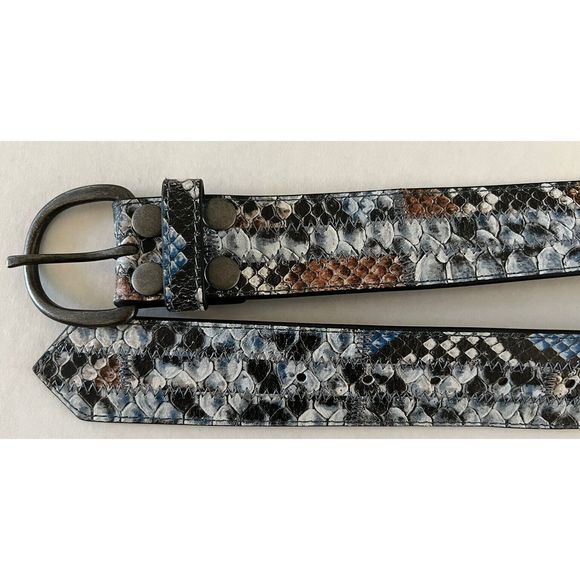 Free People Snake Embossed Leather Belt, S/M, NEW! - Picture 5 of 11